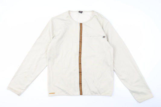 New Balance Men's Beige Sweatshirt S Zip Accent