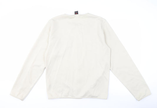 New Balance Men's Beige Sweatshirt S Zip Accent