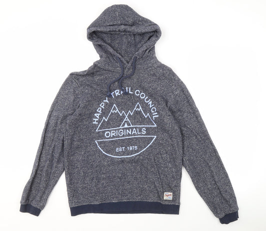 Jack & Jones Men's Blue Pullover Hoodie, Size S, Logo Style