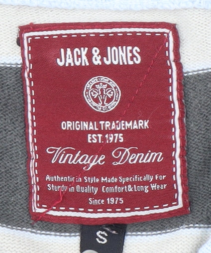 Jack & Jones Men's Multicoloured Striped Pullover, Size S