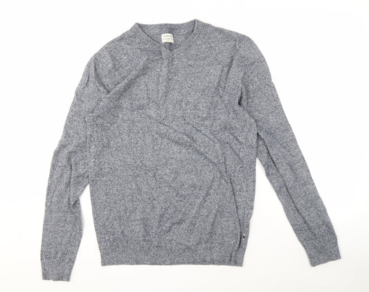 Jack & Jones Men's Grey Cotton Jumper Size M