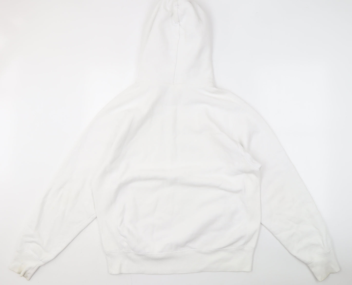 Champion Men's White Hoodie - Medium, Pullover, Logo