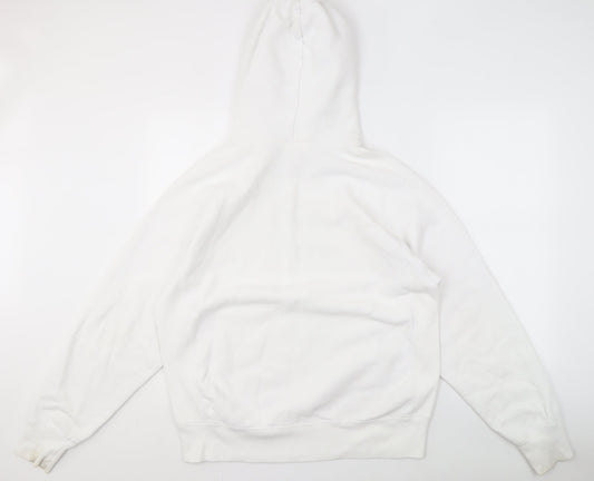 Champion Men's White Hoodie - Medium, Pullover, Logo