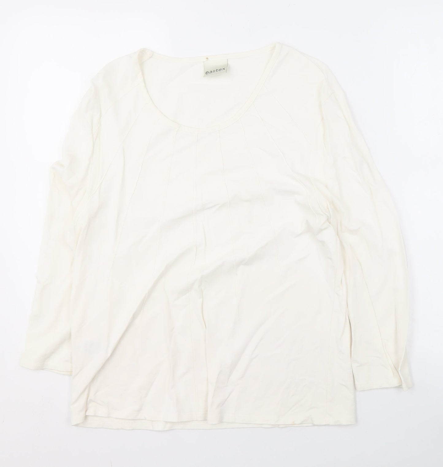 Eastex Ivory Round Neck Long Sleeve Top for Women