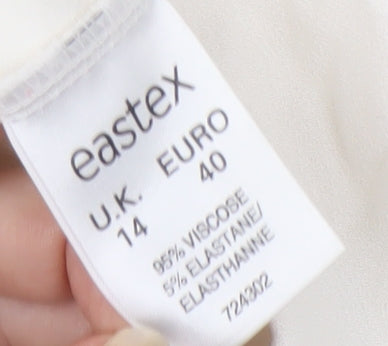 Eastex Ivory Round Neck Long Sleeve Top for Women