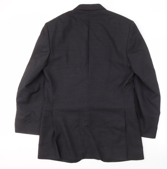 Crombie Men's Grey Wool Blazer Size 40L Formal Look