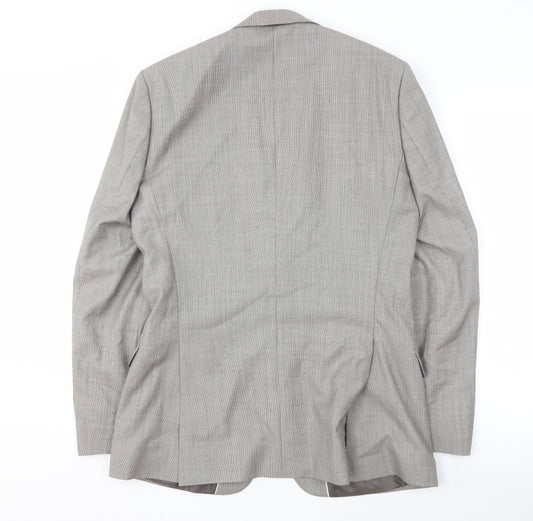 Jeff Banks Men's Grey Long Blazer Size 38 Formal Jacket