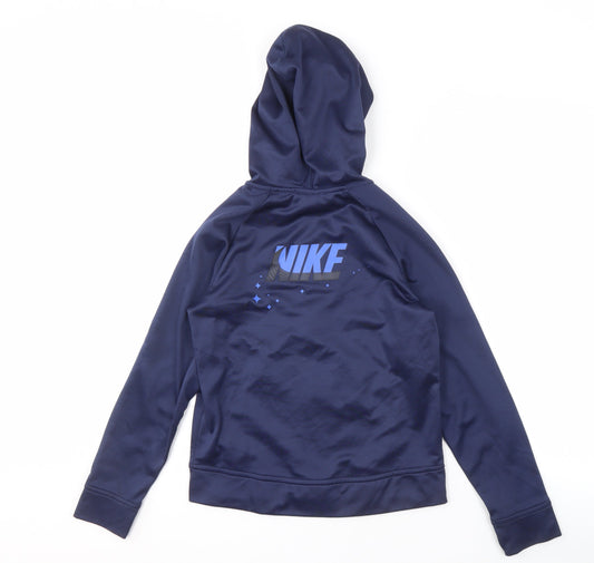 Nike Unisex Blue Therma-Fit Hooded Jacket, M