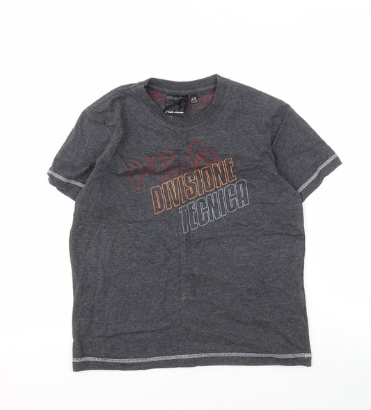 Fila Boys Grey Logo T-Shirt, Short Sleeve, Size L