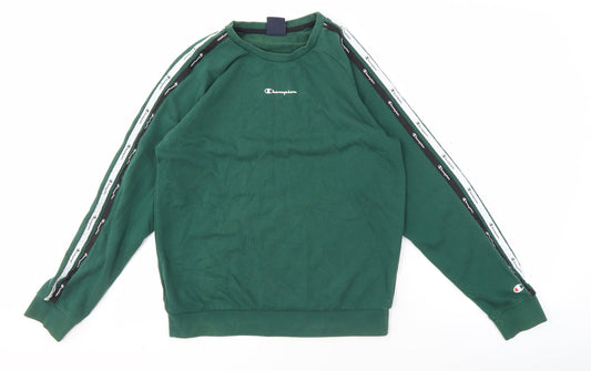 Additional front view of Champion boys’ green pullover sweatshirt crew neck xl