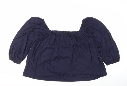 Boden Women's Blue Tunic Blouse, Size 18, 3/4 Sleeve