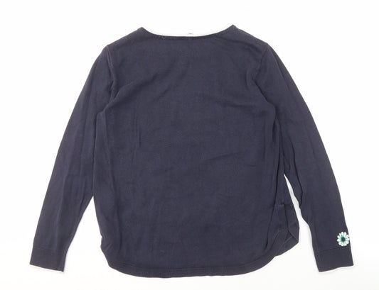 Laura Ashley Women's Blue Floral Pullover Jumper Size 12