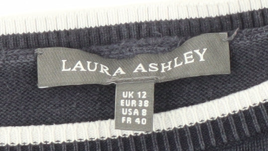 Laura Ashley Women's Blue Floral Pullover Jumper Size 12