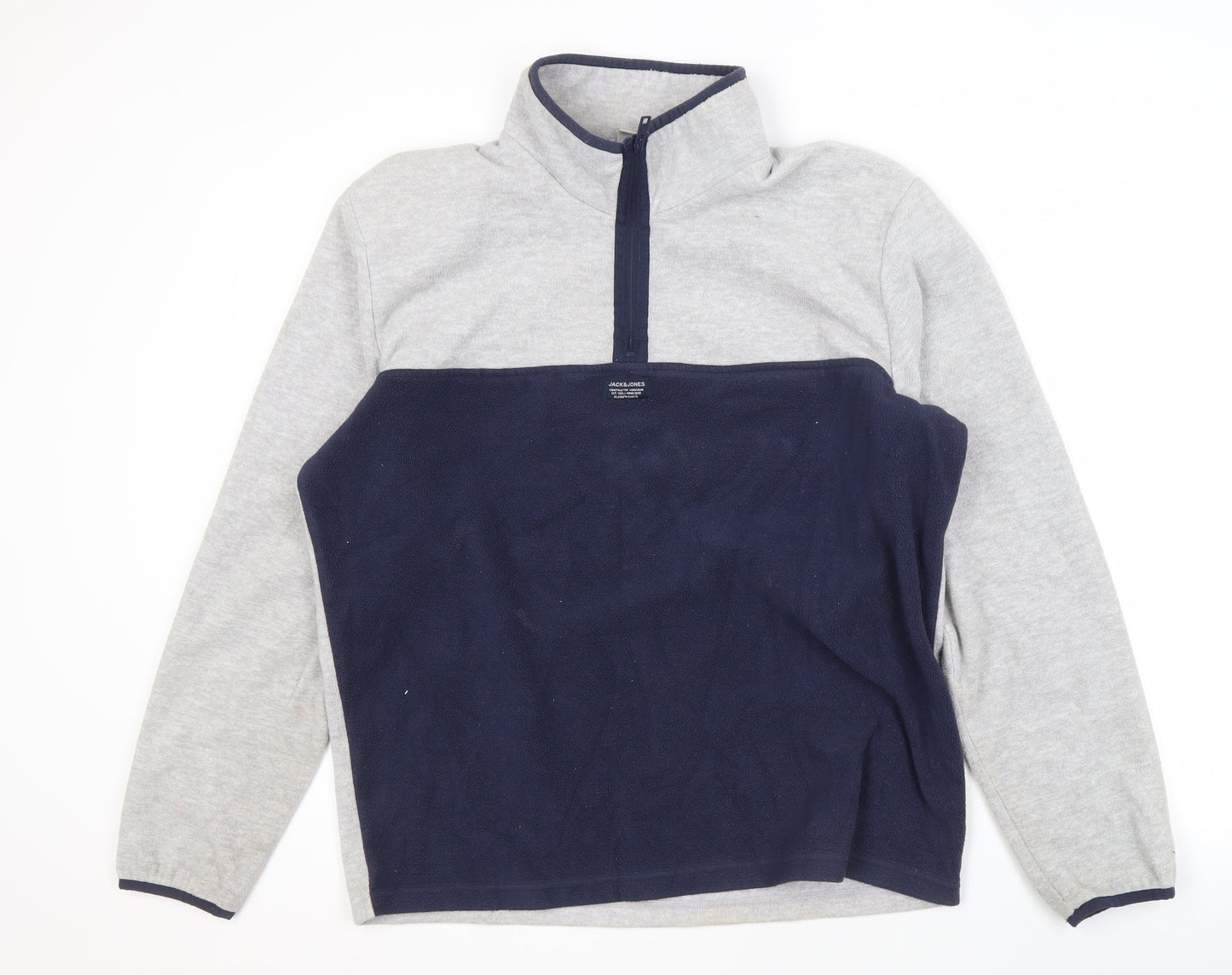 Jack & Jones Men's Grey 1/4 Zip Sweatshirt L