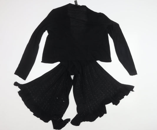 DKNY Women's Black Silk Wrap Cardigan, Size S