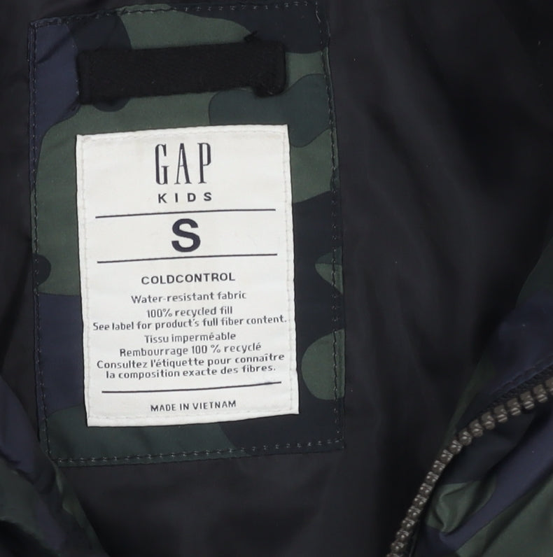 Additional view of Gap boys’ camouflage puffer jacket, green, size 6-7, winter