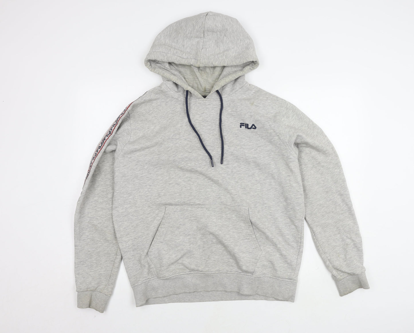 Fila Men's Grey Pullover Hoodie, Large, Logo Design