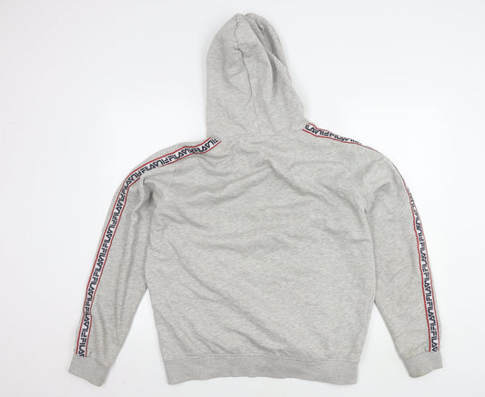 Fila Men's Grey Pullover Hoodie, Large, Logo Design