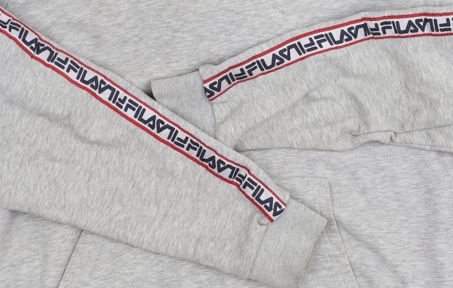 Fila Men's Grey Pullover Hoodie, Large, Logo Design