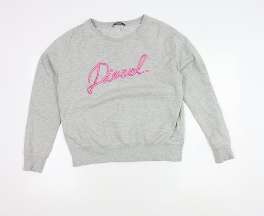 Diesel Women's Grey Pullover Sweatshirt, Size S