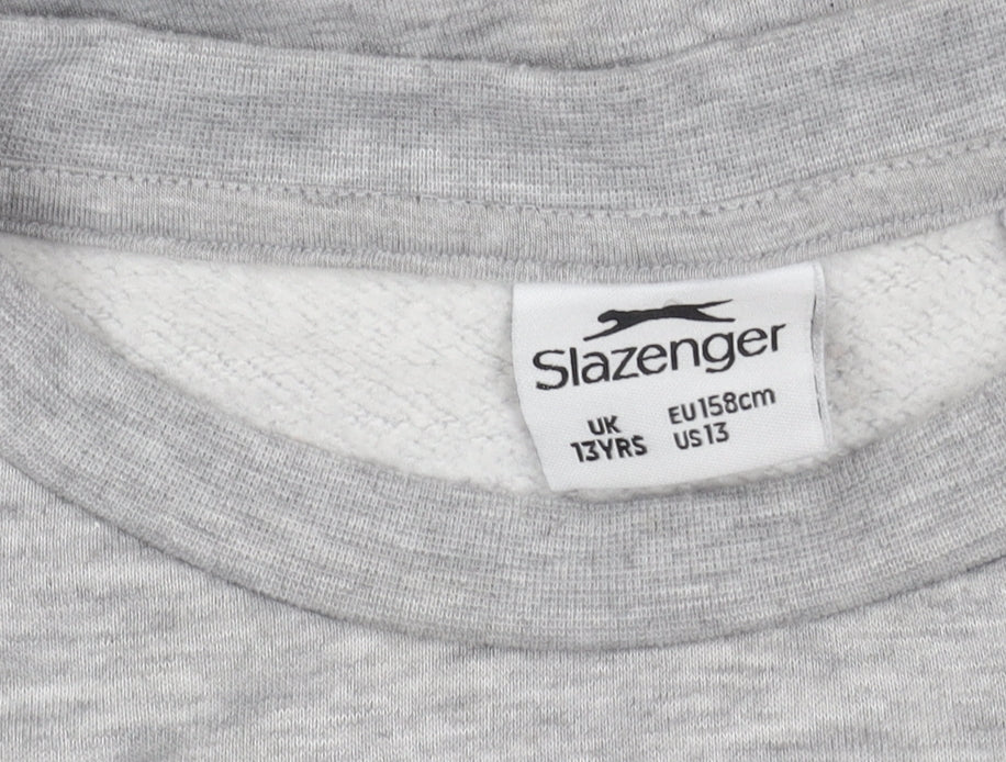 Additional view of Slazenger boys’ grey sweatshirt, 13 years, lightweight pullover