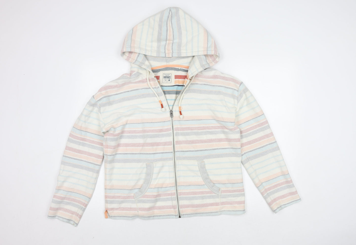 FatFace Women's Multicoloured Striped Hooded Jacket M