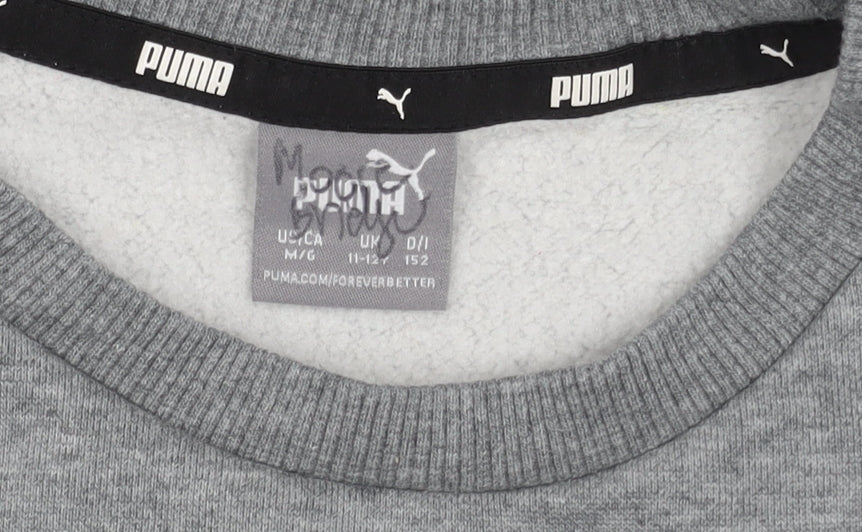 Additional view of Puma boys’ grey crew neck sweatshirt 11-12y pullover