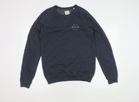 Jack Wills Blue Men's Sweatshirt S - Pullover, Logo, Crew Neck