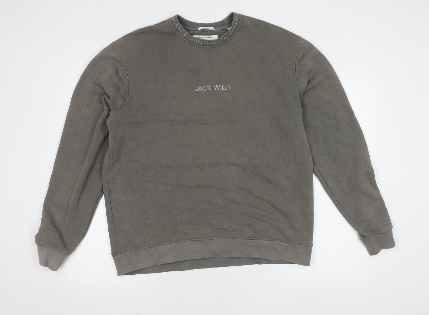 Jack Wills Men's Grey Pullover Sweatshirt L