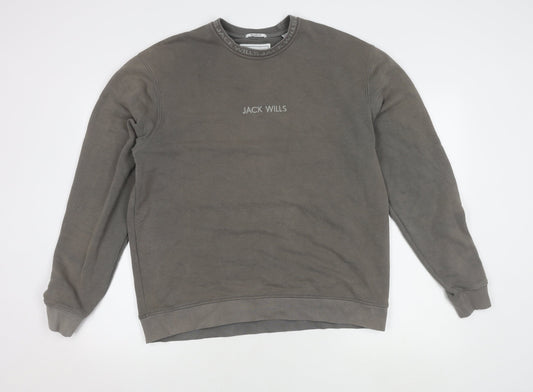 Jack Wills Men's Grey Pullover Sweatshirt L