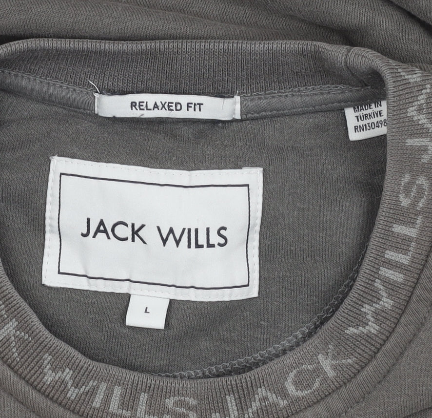 Jack Wills Men's Grey Pullover Sweatshirt L