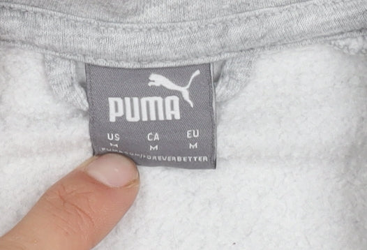 Puma Grey Sports Jacket, M, Full Zip, Casual, Logo Accents
