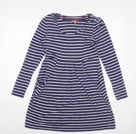 Joules Women's Blue Striped Long Sleeve Dress - Size 10