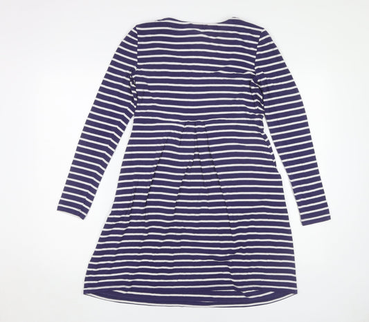 Joules Women's Blue Striped Long Sleeve Dress - Size 10