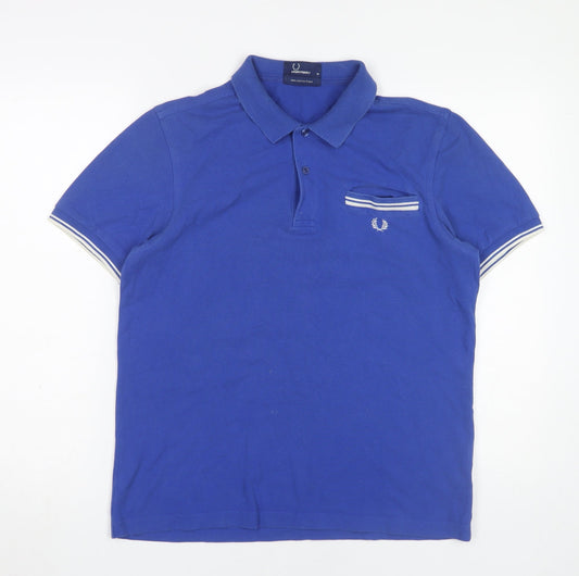 Fred Perry Men's Blue Polo Shirt M Casual Logo