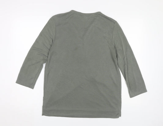 Womens UK Size S Long Tall Sally Green Modal Blend T-Shirt