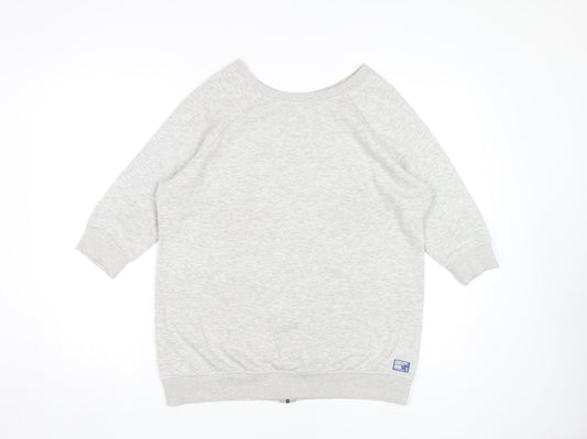 Womens UK S Regular Superdry Grey Full Zip Sweatshirt