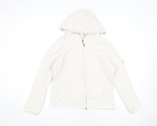 Weird Fish Women's Ivory Hooded Jacket Size S Casual Knit