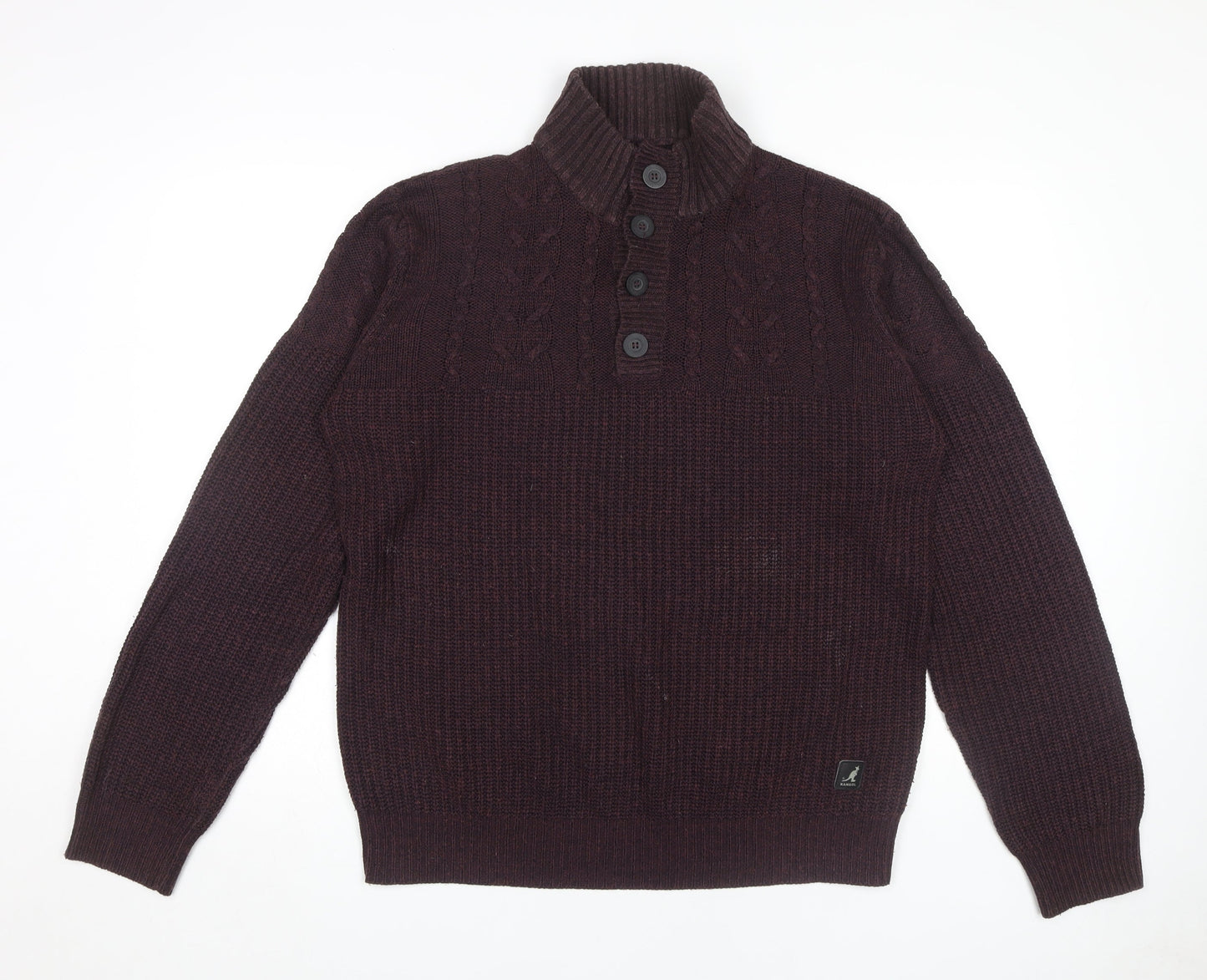 Kangol Purple Men's XL Henley Jumper