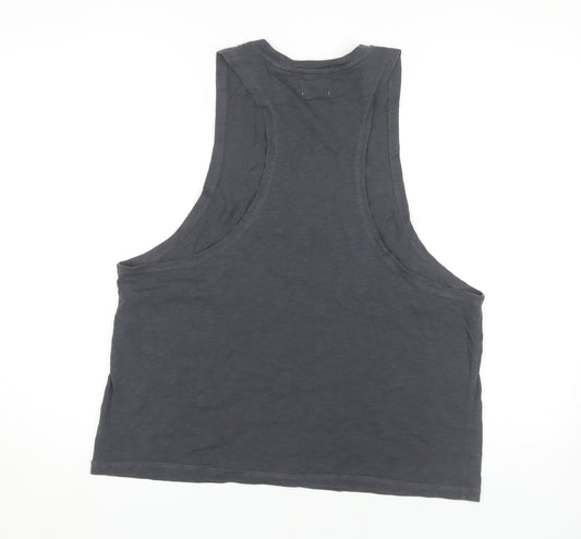 Superdry Women's Black Tank Top Size 8 Crew Neck Casual