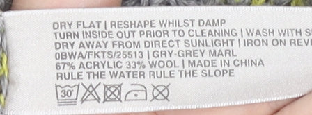 Fat Face Women's Grey Green Cowl Neck Pullover Jumper 12