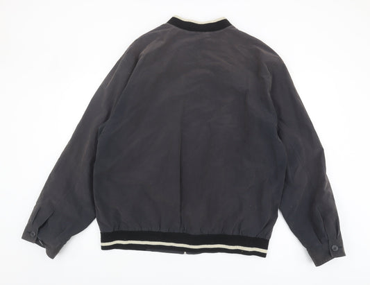 Guise Men's Black XL Bomber Jacket Zip Stand-Up Collar