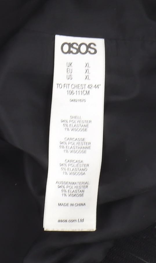 Close-up detail of ASOS Men's Black XL Hooded Basic Jacket 42-44"