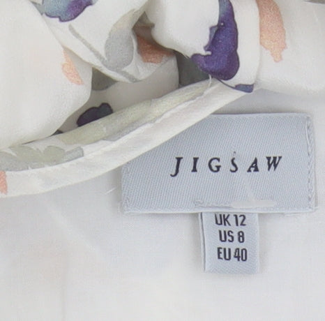 Jigsaw Women's Floral Dress Multicoloured Size 12 Casual