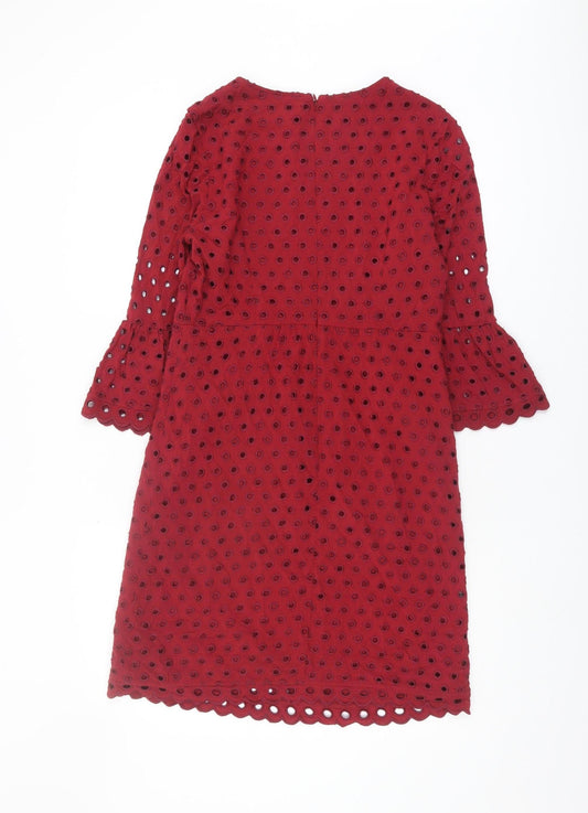 Boden Women's Red Knee Length Shift Dress Size 8