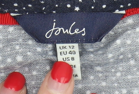 Joules Women Blue Polka Dot Shirt Dress UK 12