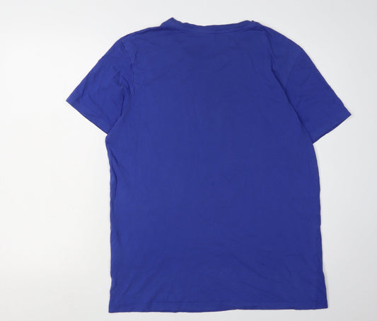 Jack & Jones Men's Blue Graphic Print T-Shirt L