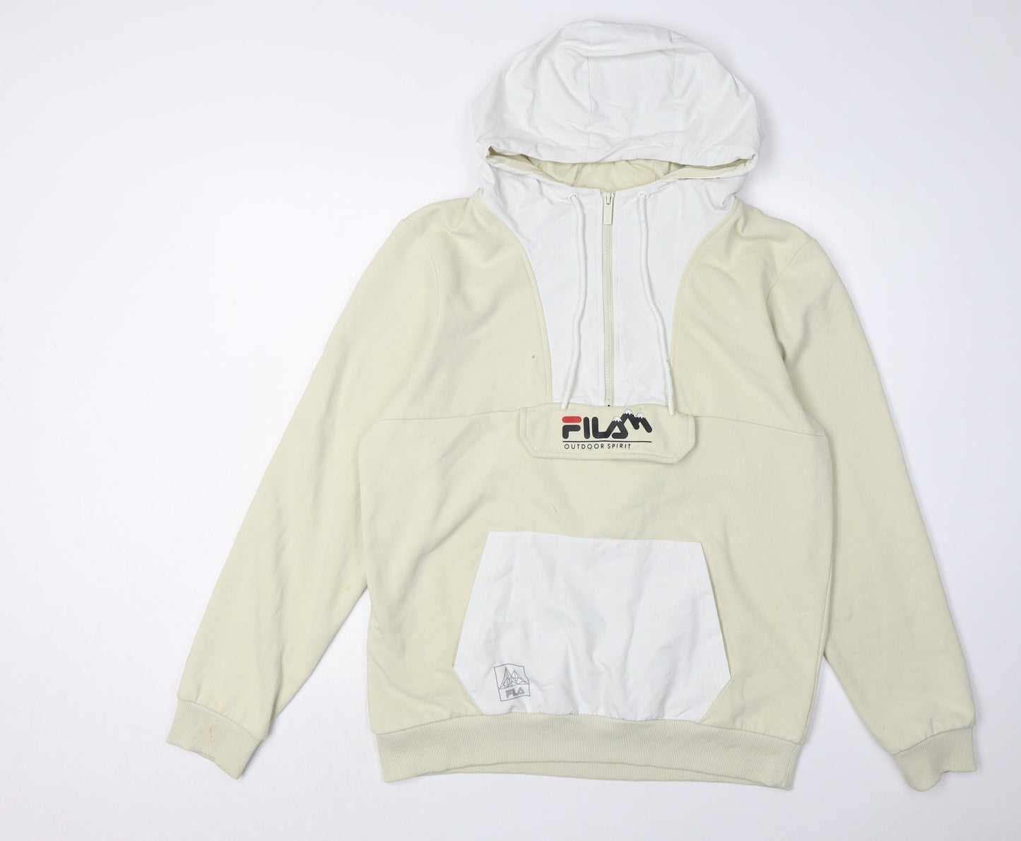 Fila Men's Beige Hoodie S Hooded Logo Outdoor