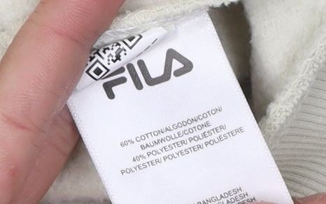 Fila Men's Beige Hoodie S Hooded Logo Outdoor