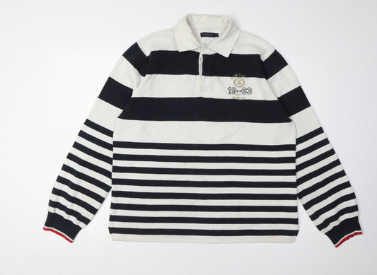 Henri Lloyd Men's White Striped Polo Shirt M